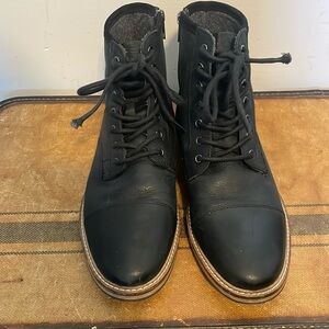 CHEVO Black Leather Brogue or High Top Boots Size 9